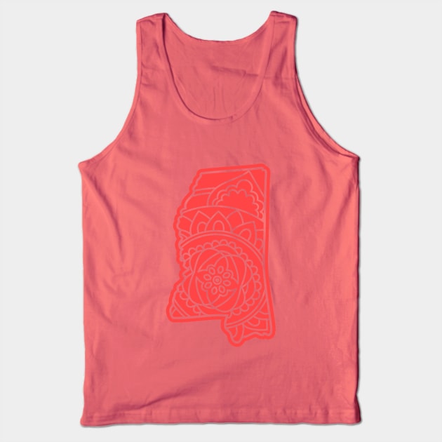 Mississippi state mandala map stroke Tank Top by MARCHY